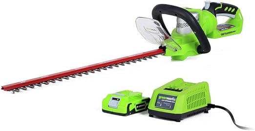 Greenworks 24V 22" Cordless Hedge Trimmer, 2.0Ah Battery and Charger Included