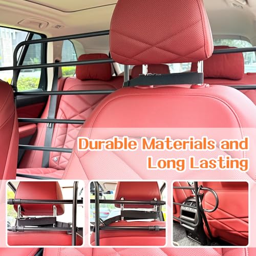 Zmgdrm Dog Car Barrier, Adjustable Universal Vehicle Pet Barrier for Cars, Trucks, SUVs - Moves with Your Vehicle Seats, 42\"–61\" Width Adjustable SUV Dog Barrier for Back Seat