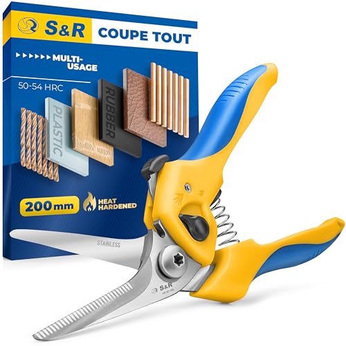 S&R Coupe Tout Cisaille Multifonction Multi-usage 20cm avec Lame Courbée 50mm
