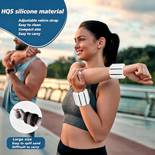 Image of Wrist Ankle Weights for Women 2 Pack(1lb Each), Ideal for Strength Training | Adjustable Silicone Wearable Arm and Leg Weights for Pilates, Gym, Yoga, Cardio. Waterproof, Anti slip, Sweat Proof