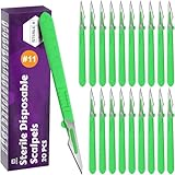 MyMed #11 Blades Dermaplaning Scalpels with Dermaplane Handle - Pack of 20 Dermaplane Razor for Women Face + (#11G)