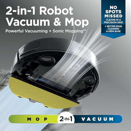 Image of Shark Matrix Plus | 2-in-1 Robot Vacuum & Mop for Carpets & Hard Floors | Sonic Mopping & Powerful Suction for Pet Hair | Self-Empty Base | 45-Day Capacity | HEPA | LiDAR Nav | Black /Mocha | AV2630WA