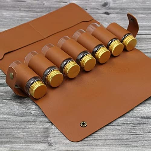 Portable Spice Bag with 7 Spice Jars, Leather Seasoning Storage Bag Organizer, Seasoning/Power/Liquid/paste/Particulate Matter/Seed Bottle Holder with Mini Condiment Bottle, Condiment Container Set - Image 6