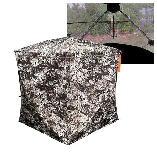 THUNDERBAY See Through Hunting Blind 270 Degree with Carrying Bag & Ground Stakes, 2-3 Person Pop Up Ground Blinds, Portable Durable Hunting Tent for Deer & Turkey Hunting