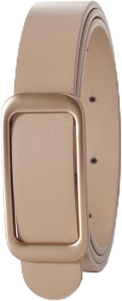 GOELIA Women's Reversible Genuine Leather Belt Thin Fashion Waist Belts for Jeans Pants Dresses with Buckle