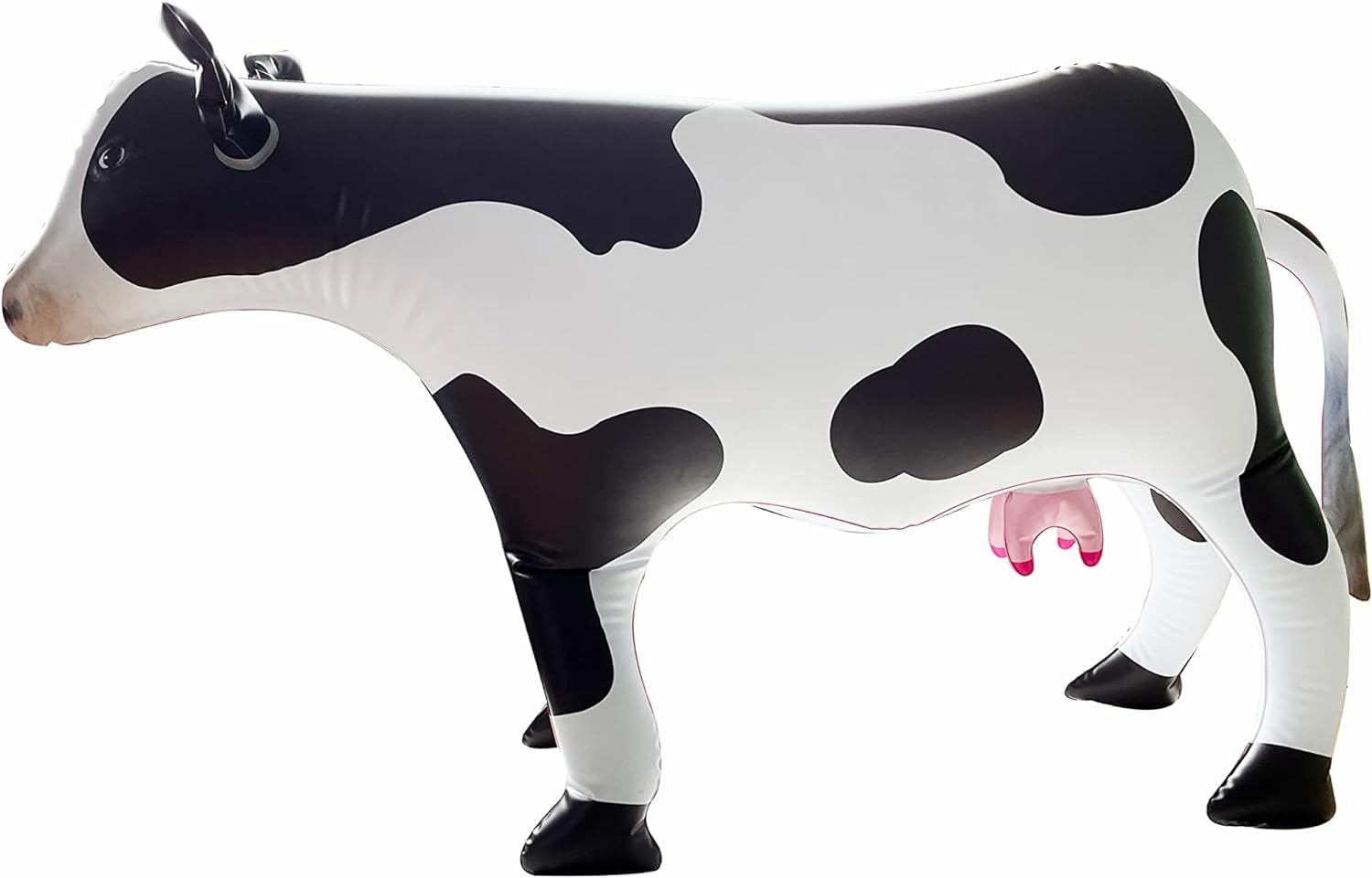 Inflatable Cow Blow Up Animal Toy, Farm Animal Party Decoration, 100 cm, Black and White