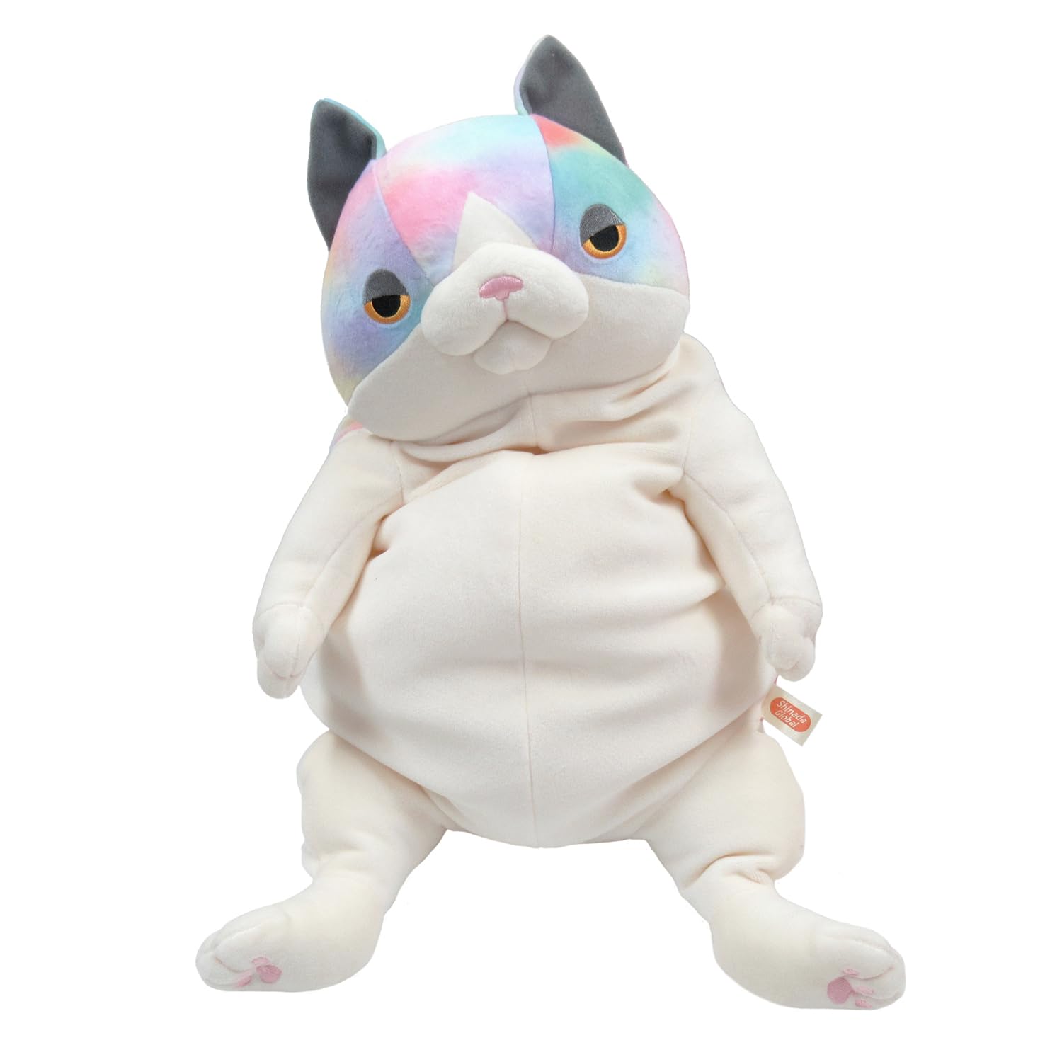 Shinada Global Mochi Cat Plush Rainbow Large 11.8in Stuffed Animal Japan