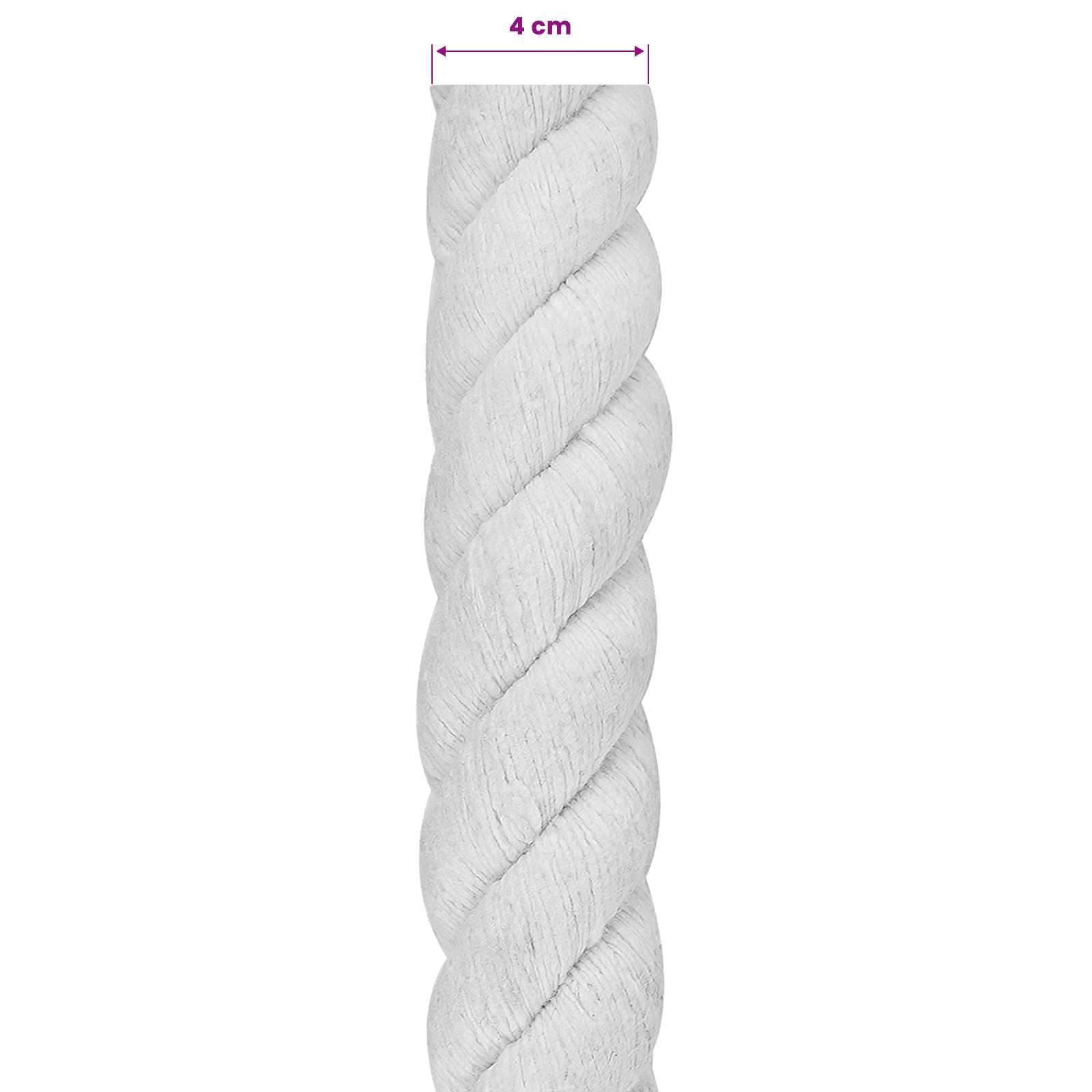 vidaXL - Cuerda de algodón, 4 x 4 x 2500 cm, duradera, ecológica, flexible para bricolaje, decoración exterior, práctica en interiores, 3 hebras