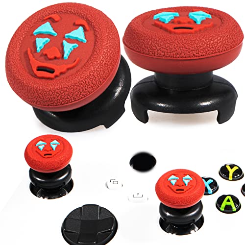 Image of FPS Thumbstick Extender &Texture Rubber Silicone Grip Cover 2 Sets for Xbox Series X /S & Xbox One Controller(Joker Red)