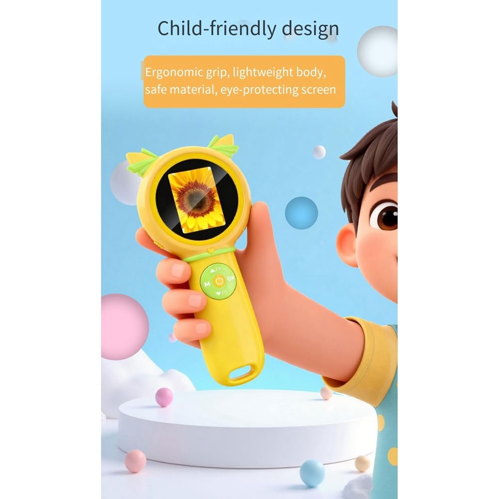 Microscopio Ottico per Bambini 1000X con Funzione Foto e Video, Mondo Microscopico, Giocattolo Educativo Scientifico per Bambini.
