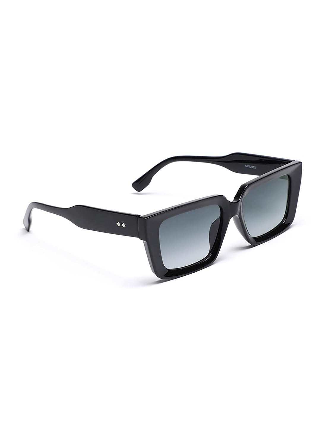 Carlton London Unisex Black Toned Grey UV Protected Lens Square Sunglasses