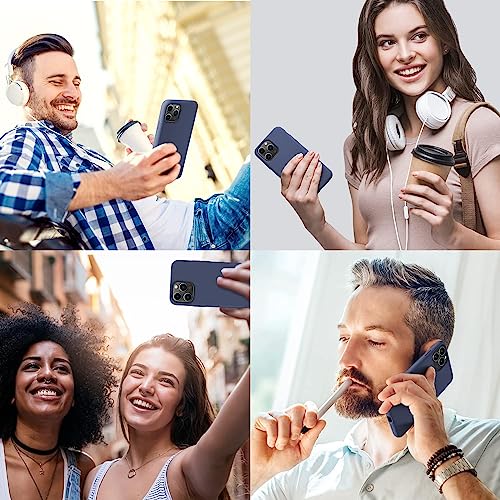 Image of DIZORO Microfiber Candy Case Compatible for iPhone 11 Pro 5.8 inch, Shockproof Slim Back Cover Liquid Silicone Case - Blue