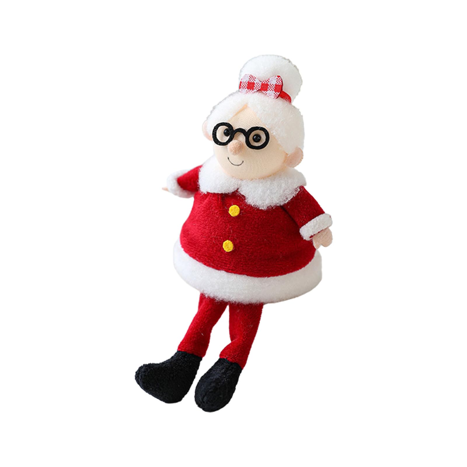 HZBB Fabric Santa and Snowman Sitting Dolls Christmas Themed Home Ornament for Seasonal Display Creative Santa Figurine