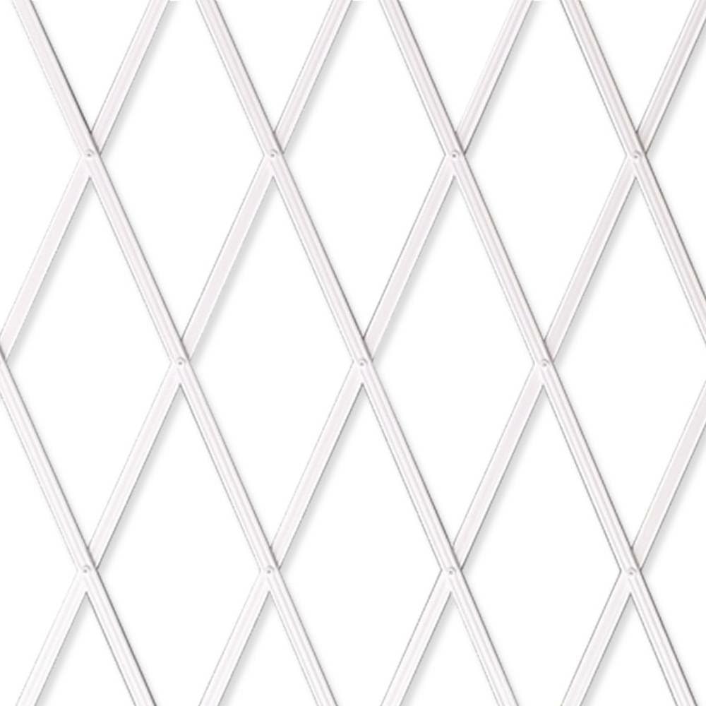 TERRE JARDIN - Treillis Jardin, 100 x 200 cm - Treillis Plastique Blanc, Extensible, Décoration Florale Murale