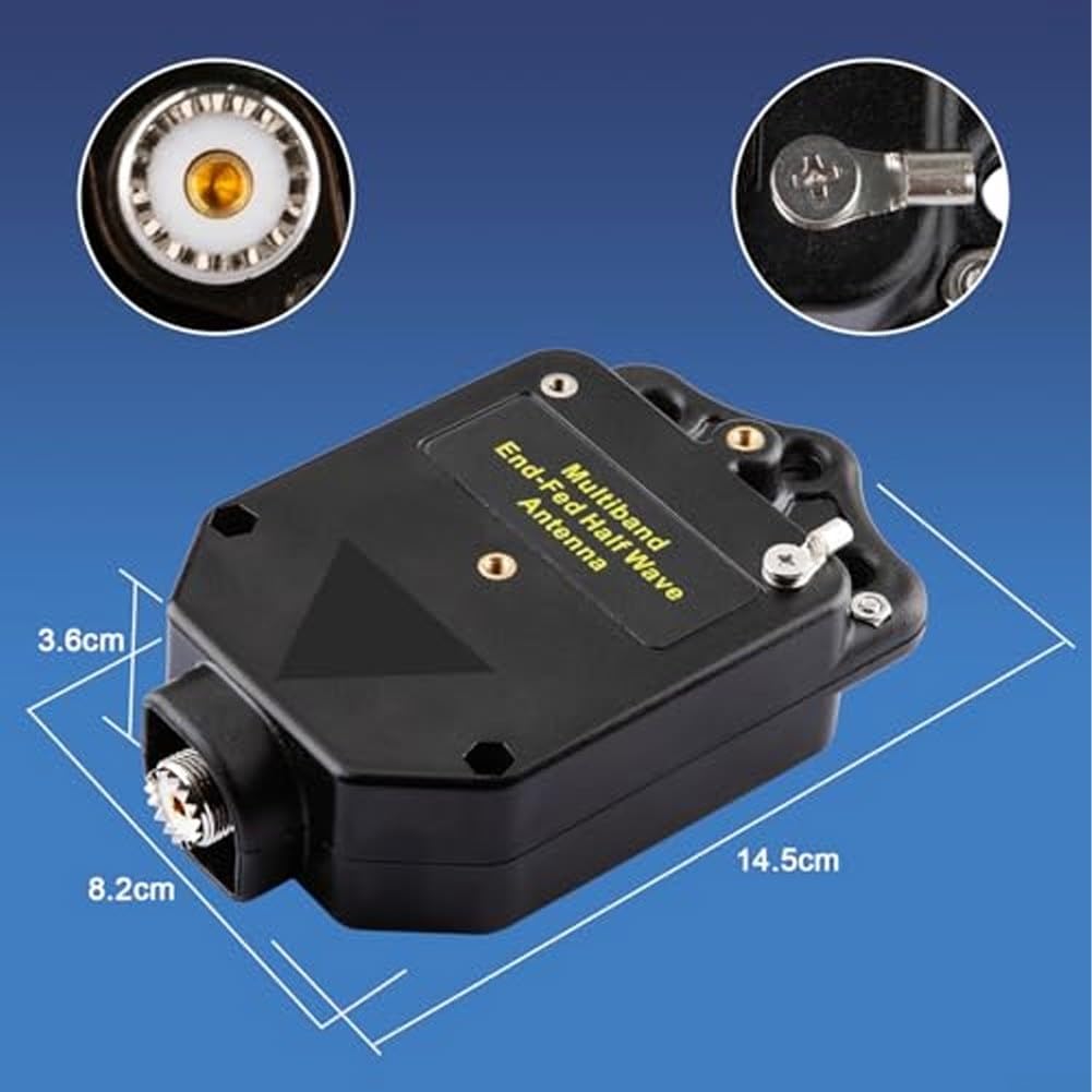 Antenne Balun, 1:64 améliorée 150 W 1-30 MHz demi-onde à haute fréquence pour ondes courtes 4 bandes 8 bandes