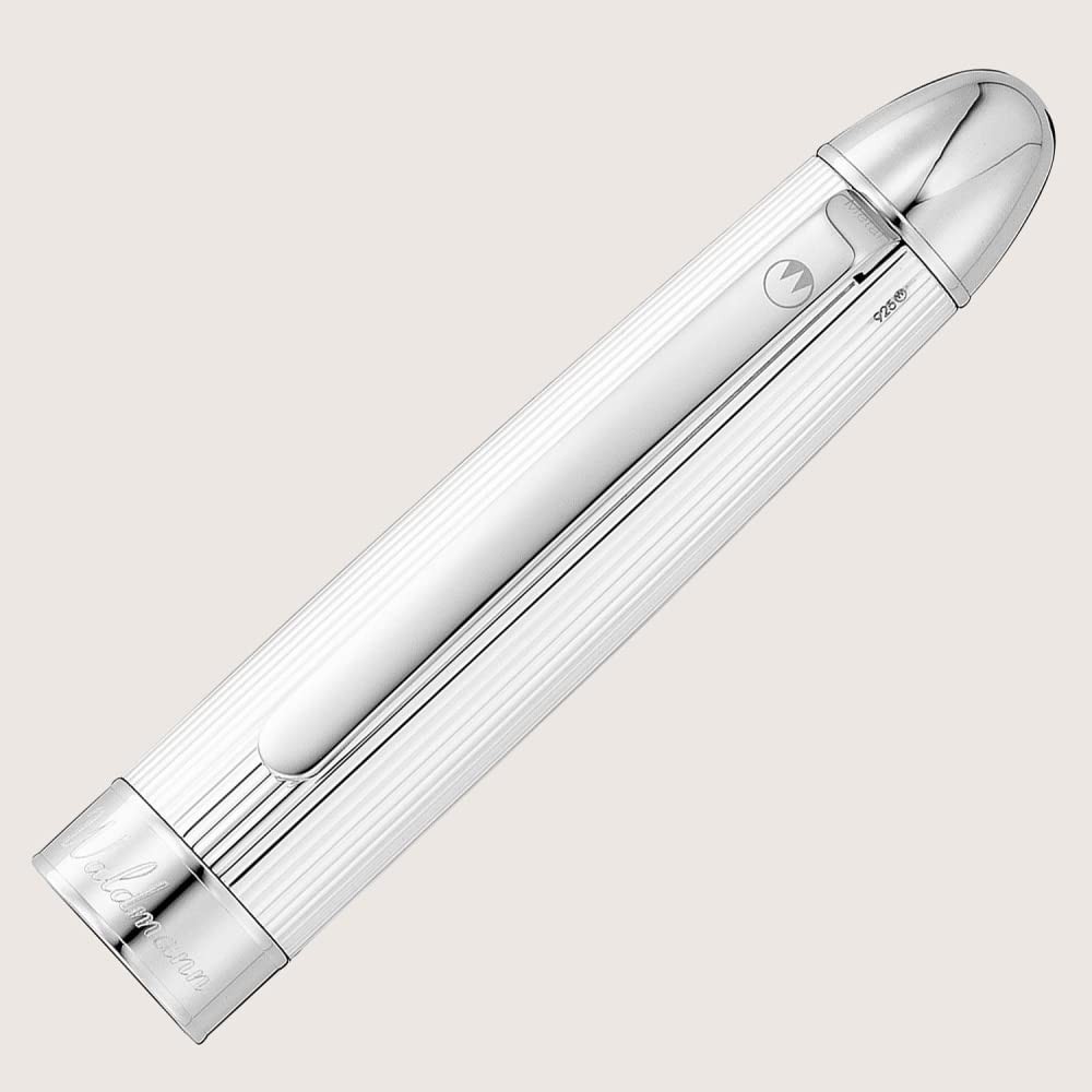 PRECIEUX Rollerball Lack Schwarz Silber hochglanzpoliert mit Linien-Design
