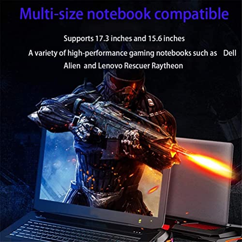Base refrigeradora para laptop de 17,3 pulgadas con doble ventilador, filtro de polvo, anillo de goma flexible, luces multicolor y flujo de aire potente (versión arcoíris) miniatura 4