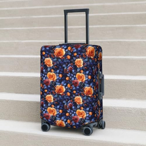 Roses Tulips Floral Pattern Elastic Travel Luggage Covers Dustproof Scratch-Resistant Suitcase Protector Fit 22-24 Inch 6