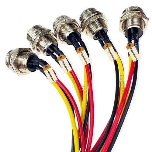 Lsgoodcare Kit 5 Conectores Aviation GX12-3pin Macho 12mm miniatura 4