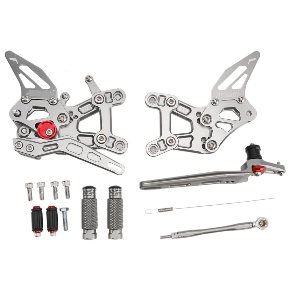 Set Pedane Regolabili in Alluminio Compatibili Con Honda CBR1000RR-R SP 2021 2022 2023 2024 2025(GRAY)