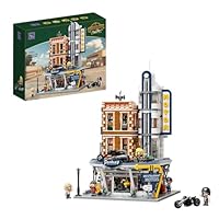 PANTASY Retro Motorrad-Diner & Bar Bauset – Modulares Straßeneck-Architektur-Kit mit interaktiven Türen, aufklappbaren Wänden, 4 Motorrädern Sammlermodell zum Ausstellen & Spielen für Erwachsene