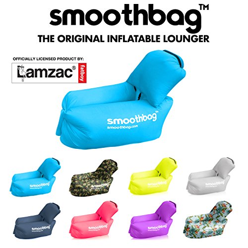 Inflatable Lounger Chair with Detachable Pillow: Lazybag Air Lounge Chair for Indoor Outdoor Use | Pool Float, Portable Camp Seat, Lazy Hangout Couch (Blue)