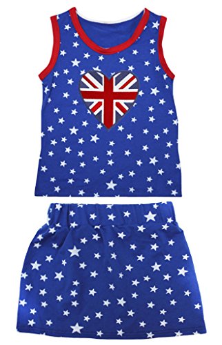 Conjunto de falda y camisa transpirable que evita rozaduras en niñas de 1 a 8 años