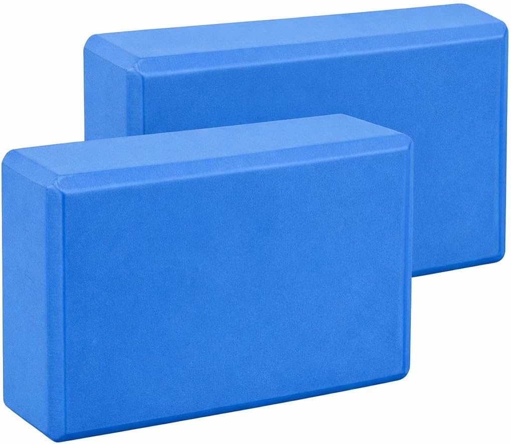 2 Pack Yoga Blocks Non Slip Yoga Bricks for Pilates, Stretching, Balance Durable & Travel-Friendly EVA Foam 23cm×15cm×7cm Lightweight Yoga Accessories for Exercises (Pair of Blue, 23 x 15 x 7 cm)