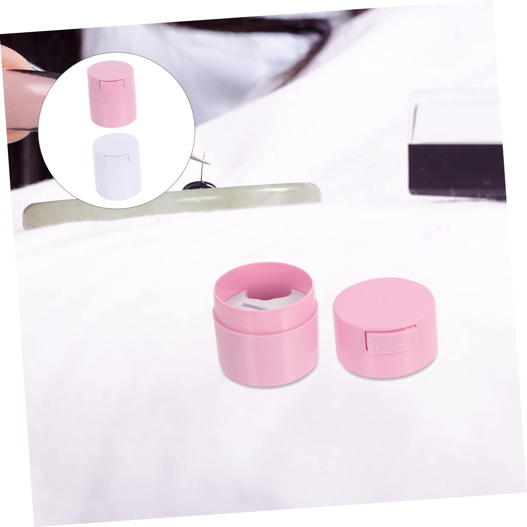 Mikinona Eyelash Extension Glue Case Set 2pcs Plastic Containers for Lash Glue Travel-size Sealed Storage
