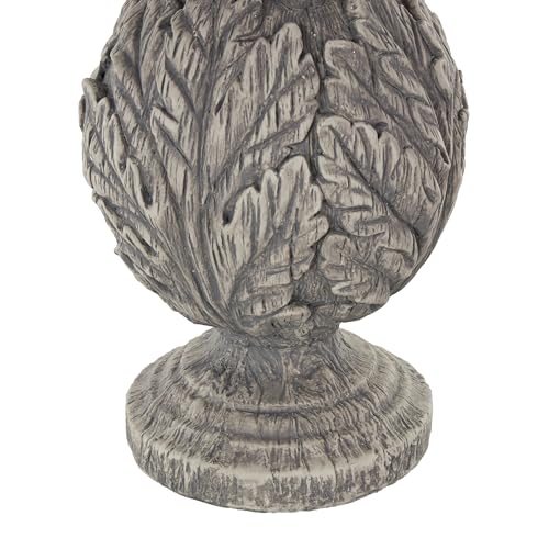 Escultura decorativa de conejo de polystone gris 8 x 8 x 20 in miniatura 5