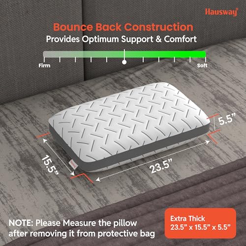 Image of Cool Gel Memory Foam Pillow, 5.5 Inch Thick Orthopedic Cushion for Sleeping | 2 Years Warranty | with Removable Washable Cover - Pack of 1