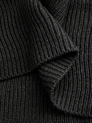 Image of ZAFUL Women's V Neck Cable Knit Sweater Long Sleeve Ribbed Crop Tops Wrap Surplice Solid Casual Pullover Jumper