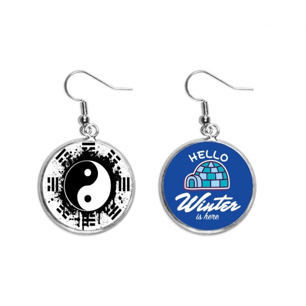 Joyería del pendiente Taiji China Patron con acabado efecto hielo 5