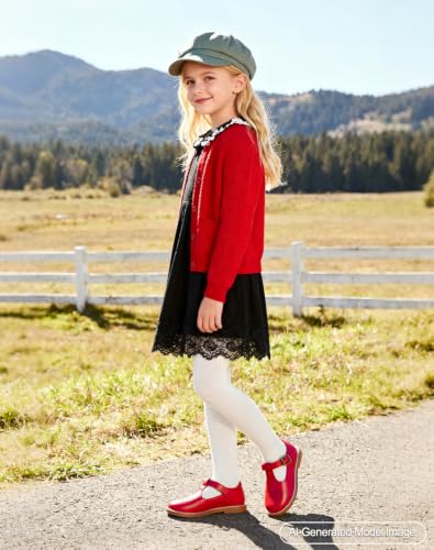 Image of PHIRAMIN Toddler Girl Mary Jane Student Oxford Shoes-Little Girl School Uniform Shoes for Wedding Party