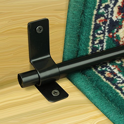 Carpet Rod Brackets Black Brass Stair Runner Rod Brackets Set of 2 Renovator's