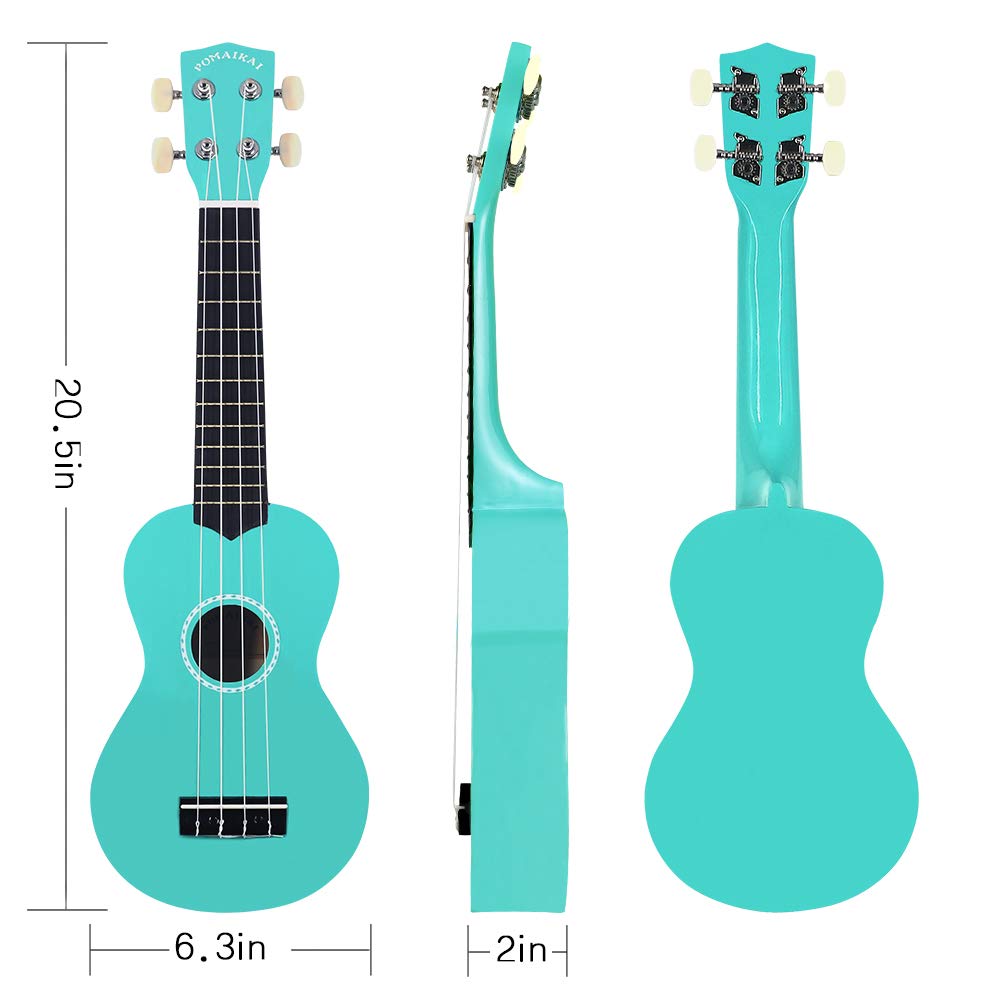 POMAIKAI Ukulele soprano in legno per principianti e studenti (blu)