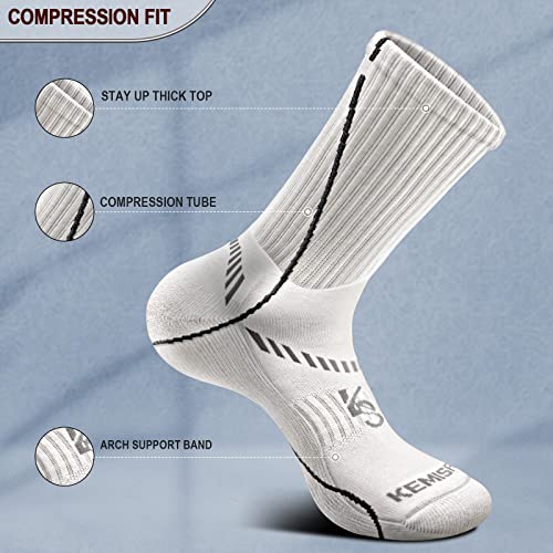 Image of BULLIANT Men 6-Pack Athletic Compression Crew Socks for Running Gym Sports