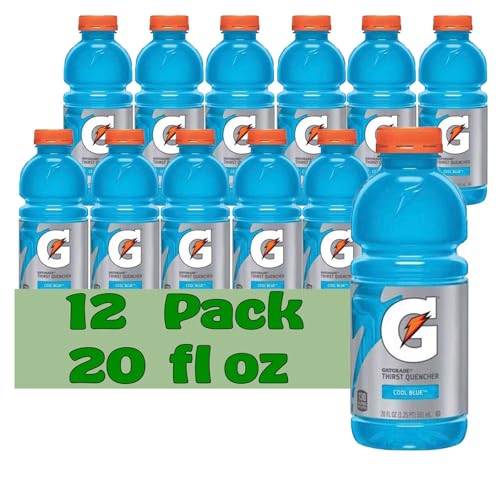 Thirst Quencher Electrolyte Enhanced Sports Drink Cool Blue Flavor 20 fl oz Plastic Bottles 12 Pack