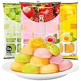 Japanese Mochi Fruit Rice Cakes Daifuku Sweet Dessert 19.3 Oz - 3 Variety Packs Strawberry Mango Grape Mochi Snack Bites Asian Snacks