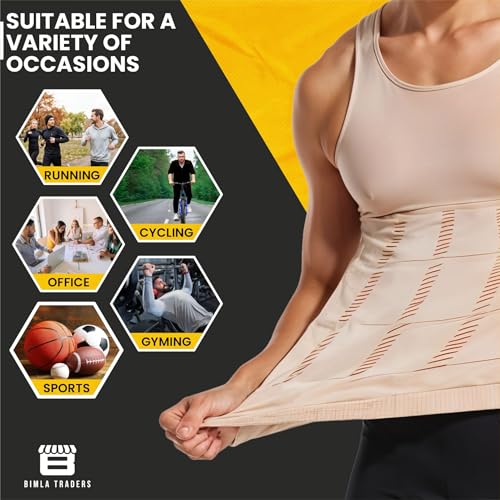 Image of Men's Slimming Body Shaper Vest | Compression Tummy Tucker for Belly Fat | Stretchable Abs Slimmer Tank Top | Corset for Gym, Workout & Weight Loss Fitness