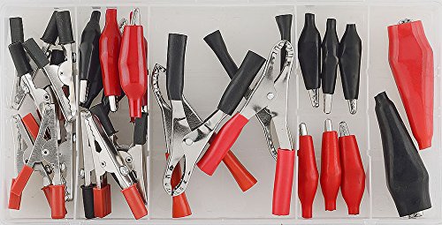 SONIC 4822316 Assortment of Crocodile Clips, Set of 28, Rot