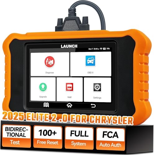 Launch X431 Elite 2.0 Bidirectional Tool Fit for Chrysler for Dodge for Jeep, 2026 Upgrade Full System Diagnostic Code Reader, 100+ Resets, AutoVIN, FCA Autoauth, Lifetime Free Update