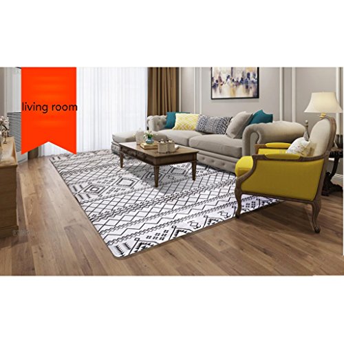 Tapis de salon grand format antidérapant et doux à rayures modernes