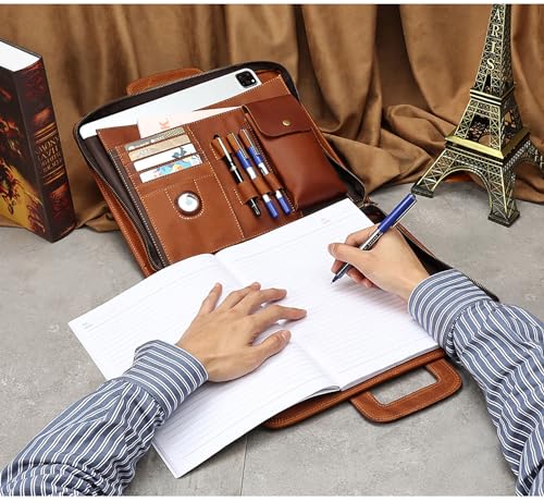 Men's Vintage Genuine Leather Briefcase Laptop Case Business Travel Work Handbag4