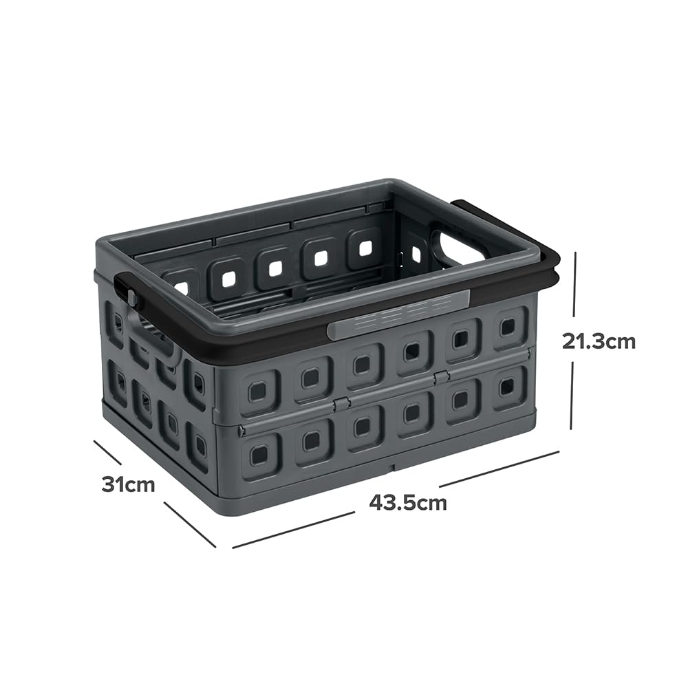 Sunware Square Cassetta Pieghevole in Plastica 24L 43.5x31x21.3cm