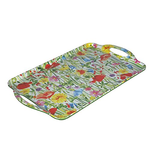 Rose & Tulipani - Vassoio Rettangolare con Manico