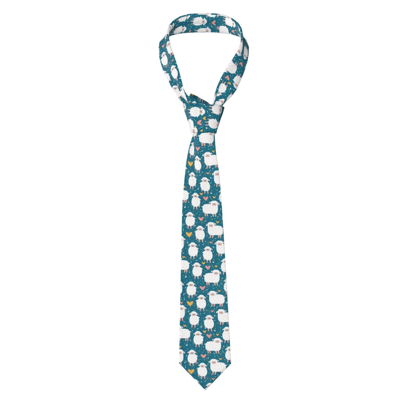 YOFIEN Cute Sheep, Neckties Mens Ties Polyester Novelty Skinny Tie