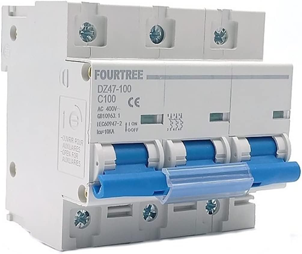 1 Disyuntor DZ47 63A 80A 100A 125A MCB 10KA Interruptor de Aire en Miniatura de Alta Capacidad de Interrupción 1P 2P 3P 4P (Size : 1P, Color : 63A)(125a,3P)