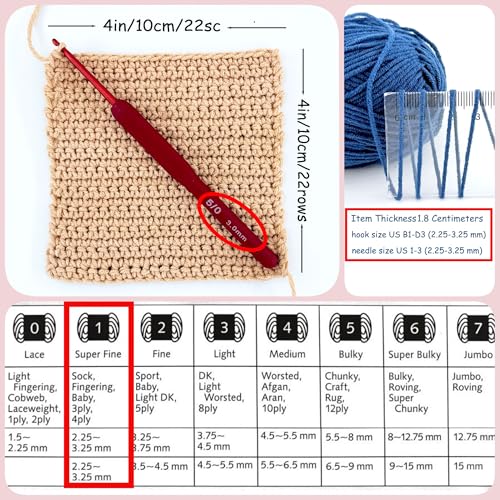 Image of Yarn for Crocheting and Knitting 8 * 1.76 Oz (50G) /195yd, Fine /Fingering Weight (1), 60% Cotton 40% Acrylic Soft Yarn kit for Making Granny Squares and amigurumi (Black)