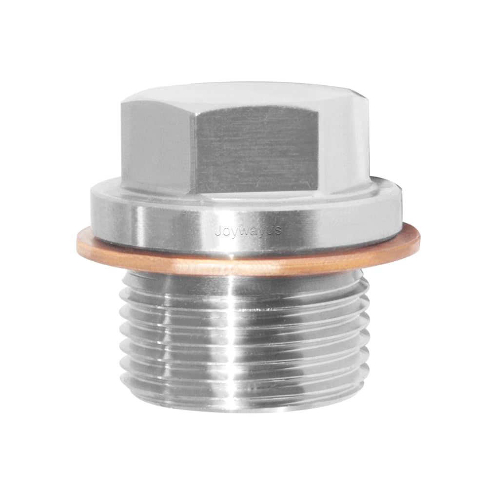 Joywayus M16x1.5 Thread Stainless Steel Rods By CNC Hex Head Corrosion Resistant Plugs Pipe Fitting